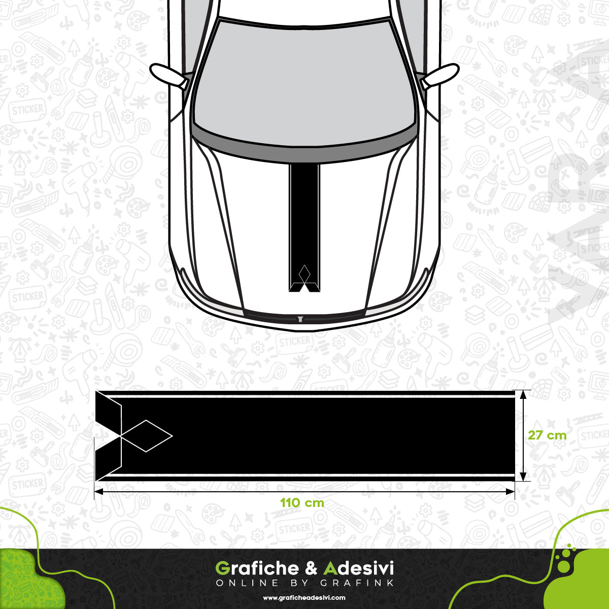 Mitsubishi - Fascia Striscia Cofano