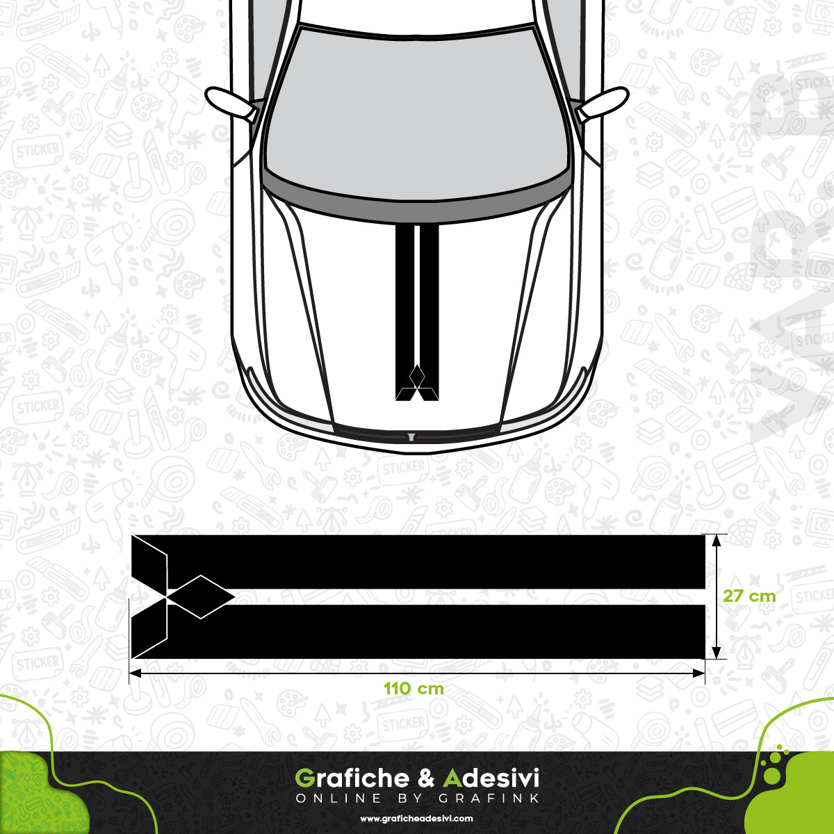 Mitsubishi - Fascia Striscia Cofano