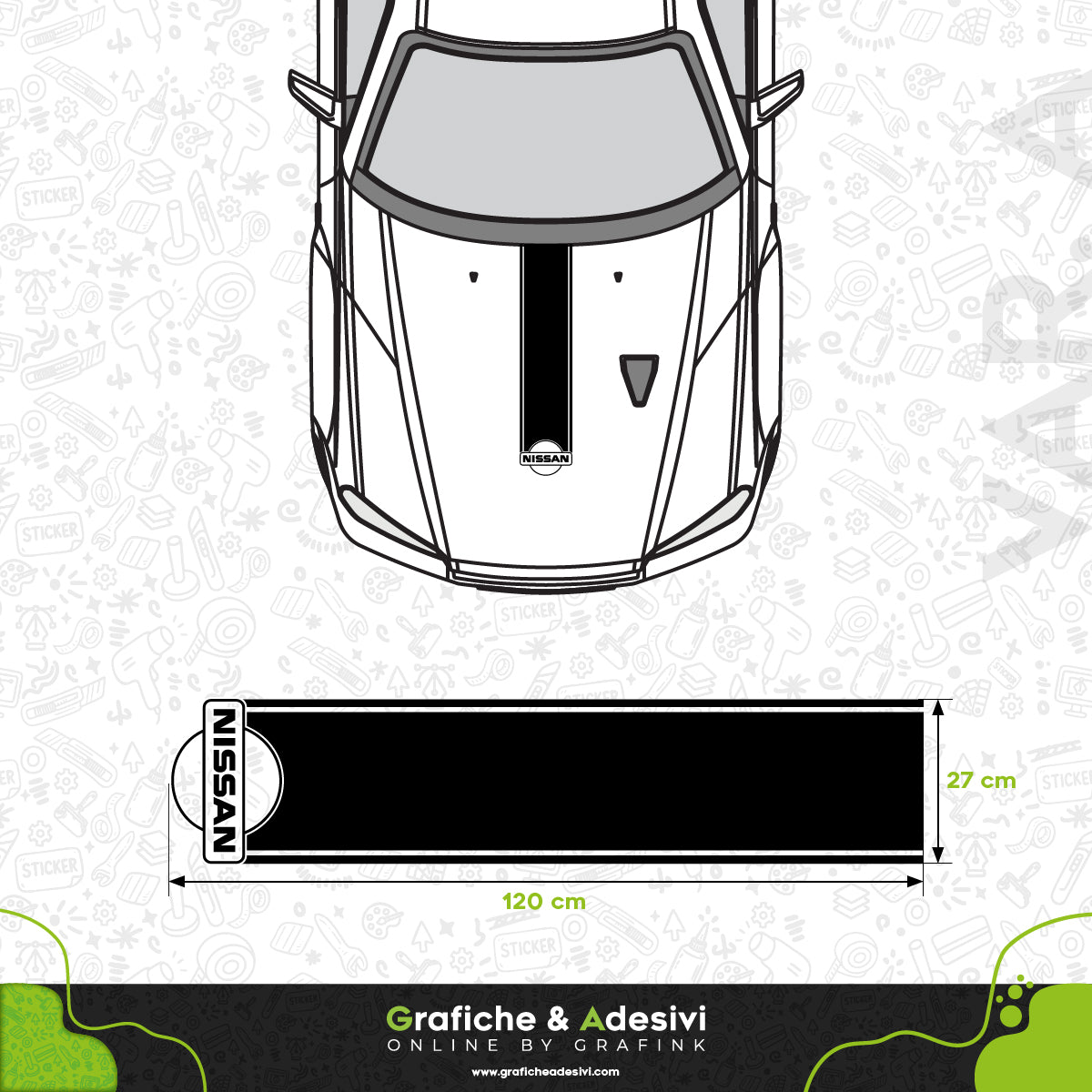Nissan - Fascia Striscia Cofano