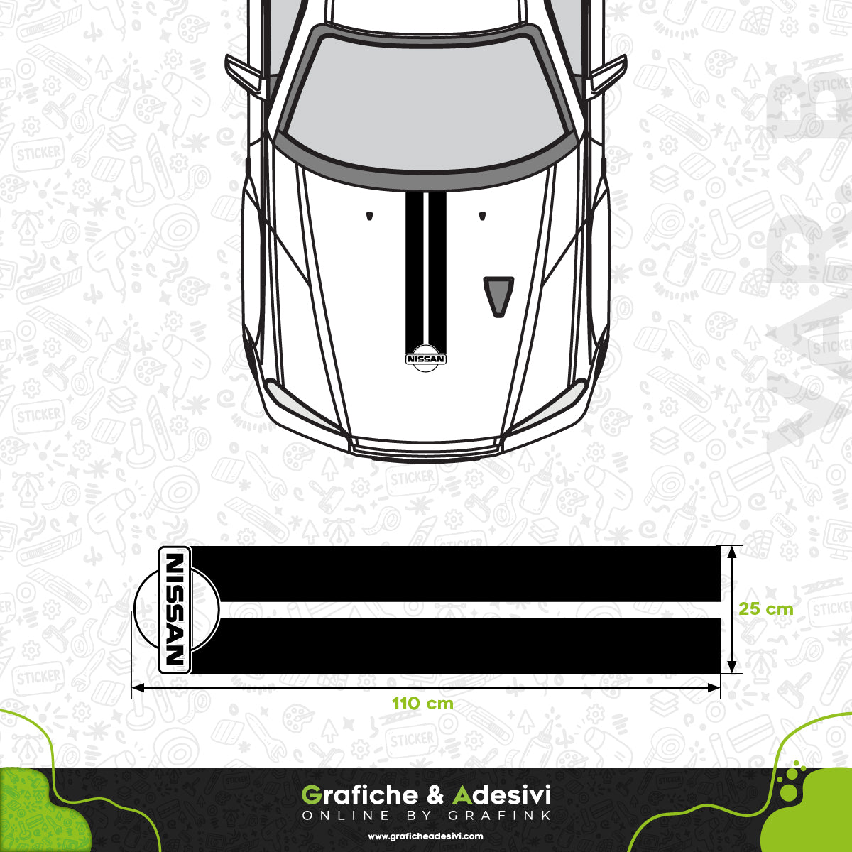Nissan - Fascia Striscia Cofano