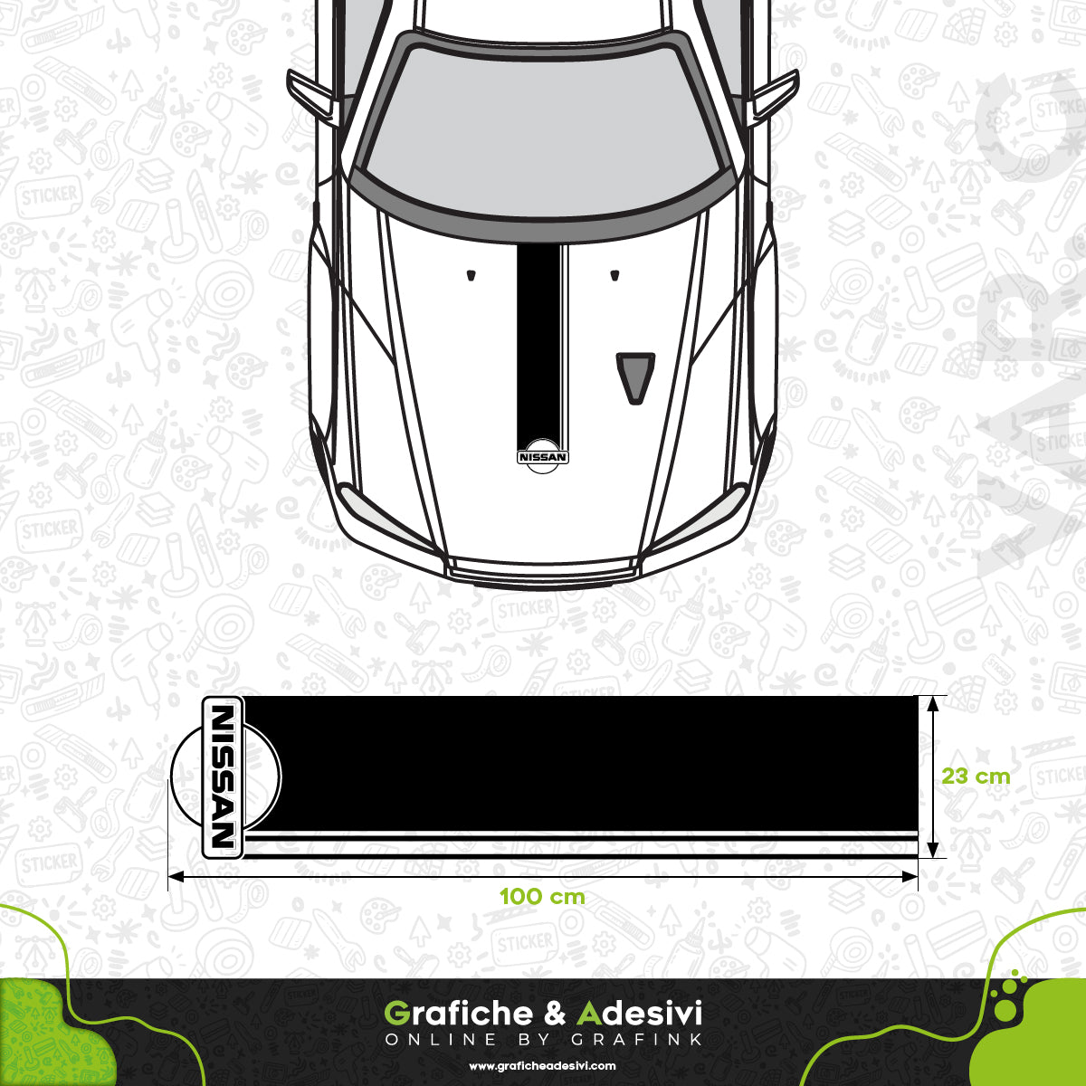 Nissan - Fascia Striscia Cofano