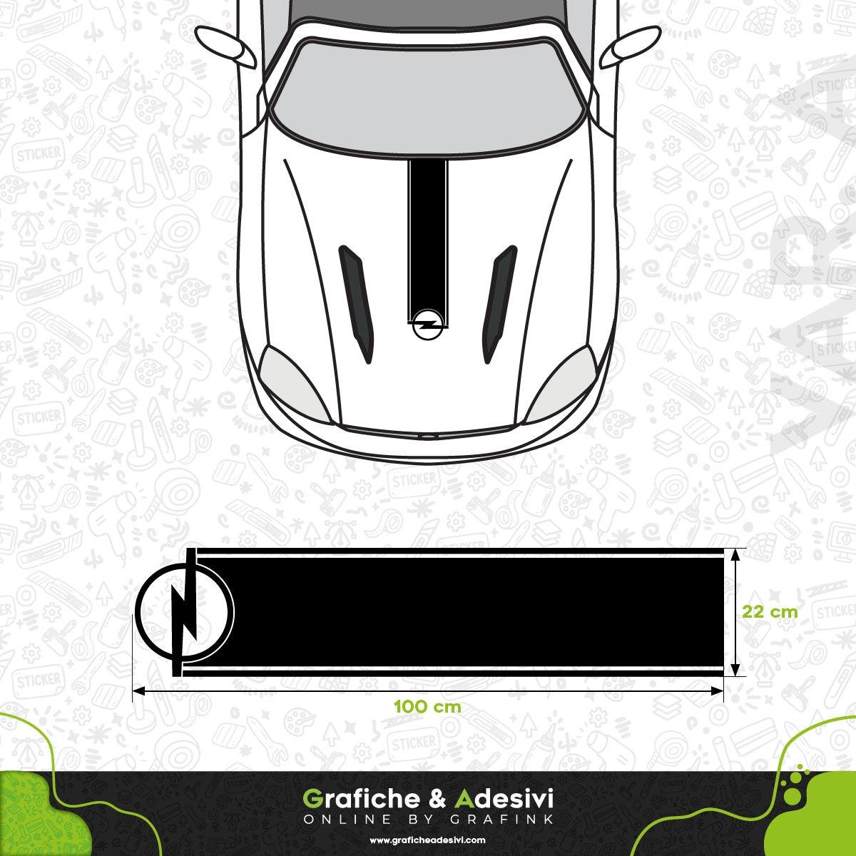 Opel - Fascia Striscia Cofano