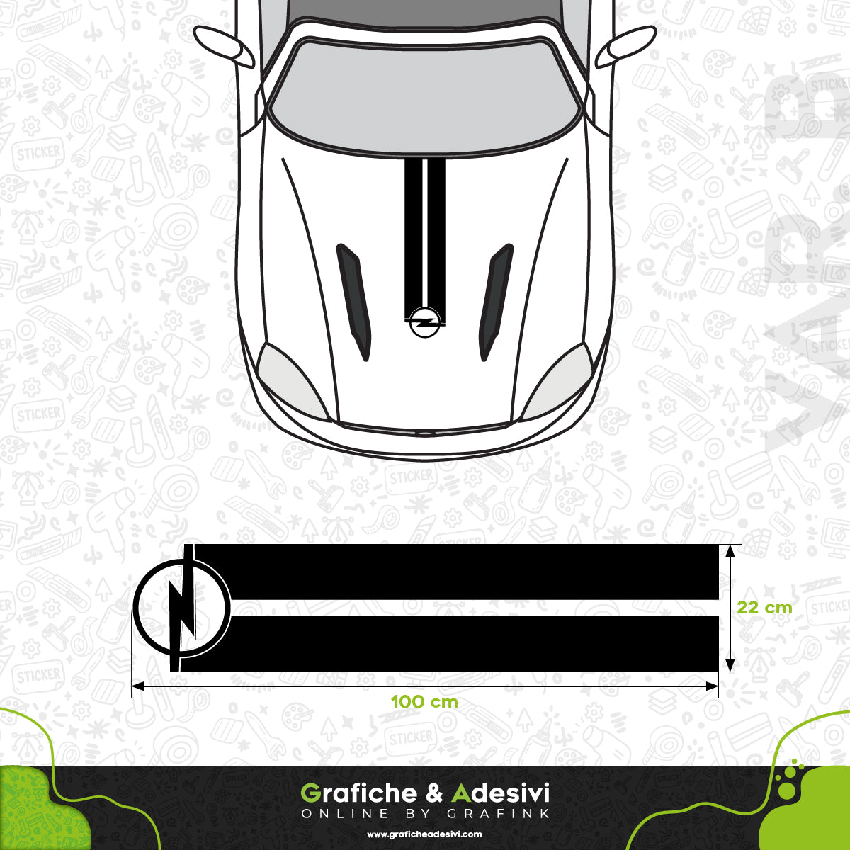 Opel - Fascia Striscia Cofano