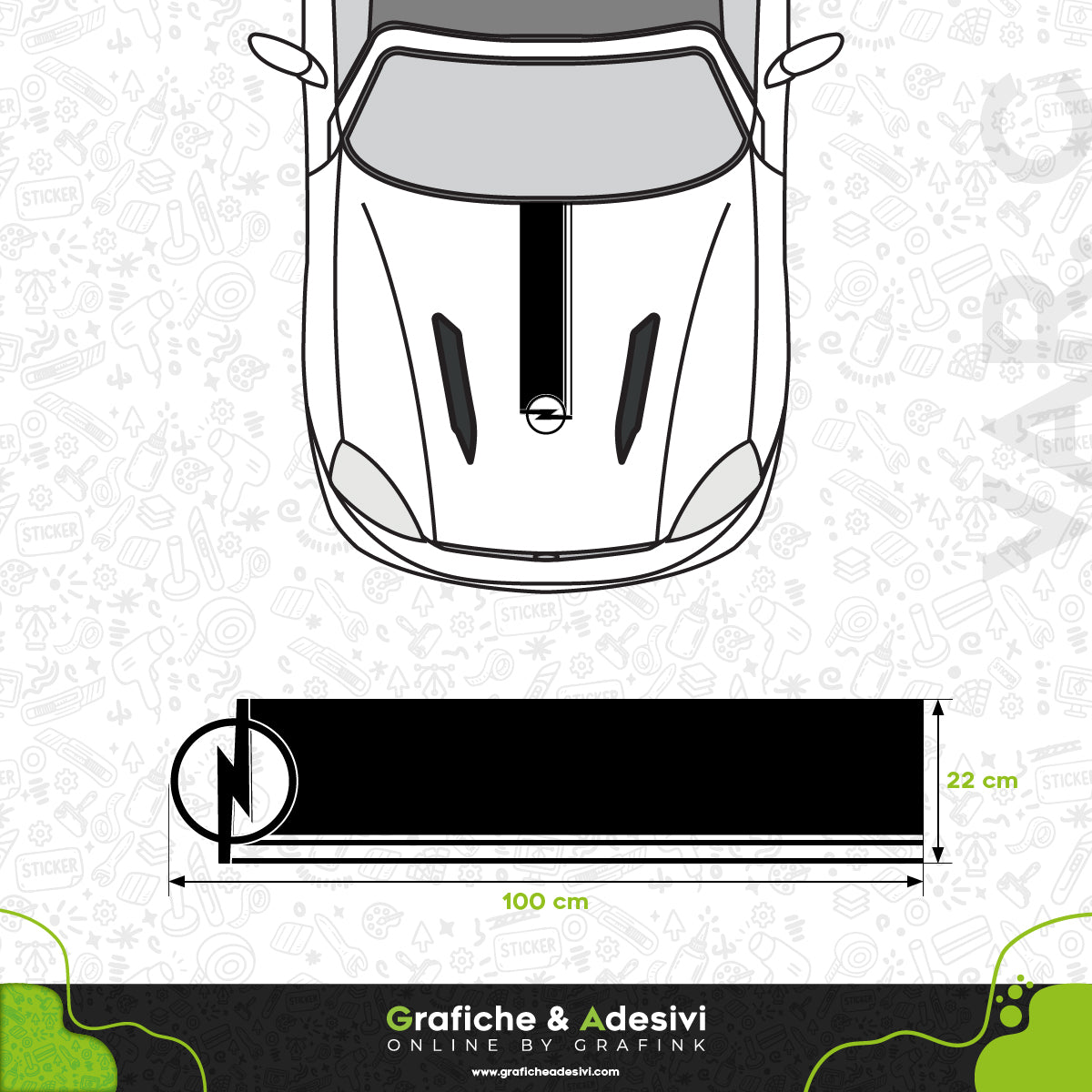 Opel - Fascia Striscia Cofano