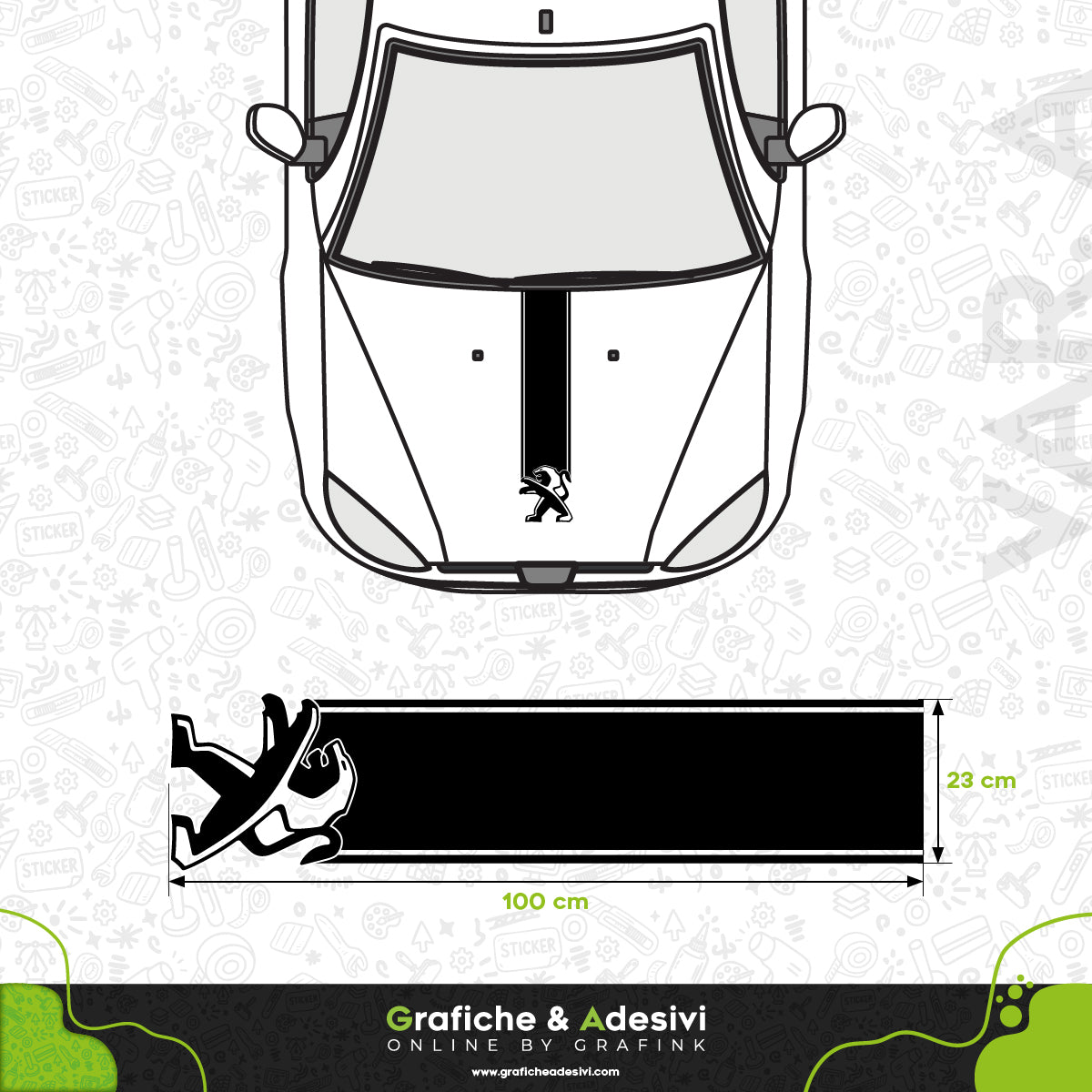 Peugeot - Fascia Striscia Cofano