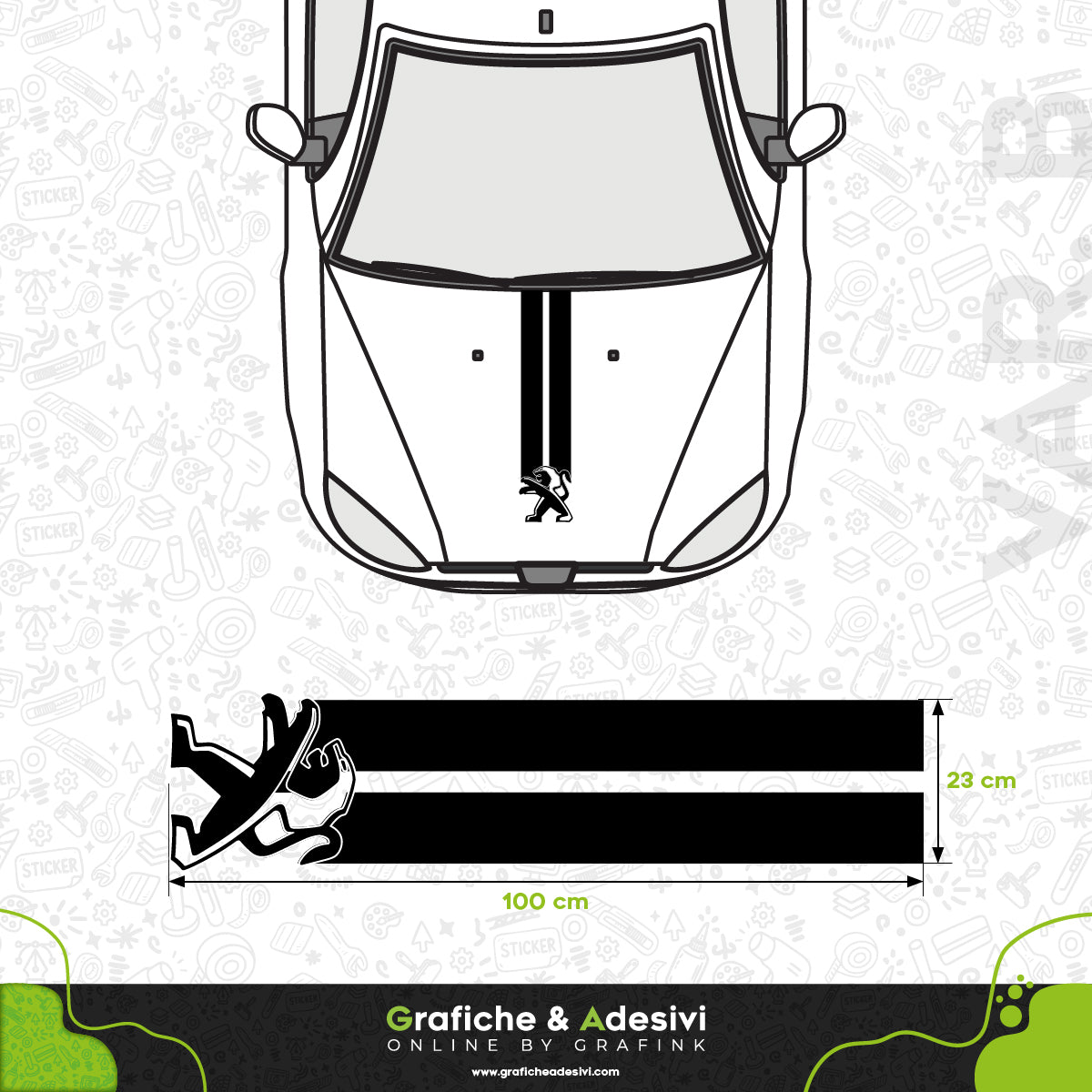 Peugeot - Fascia Striscia Cofano