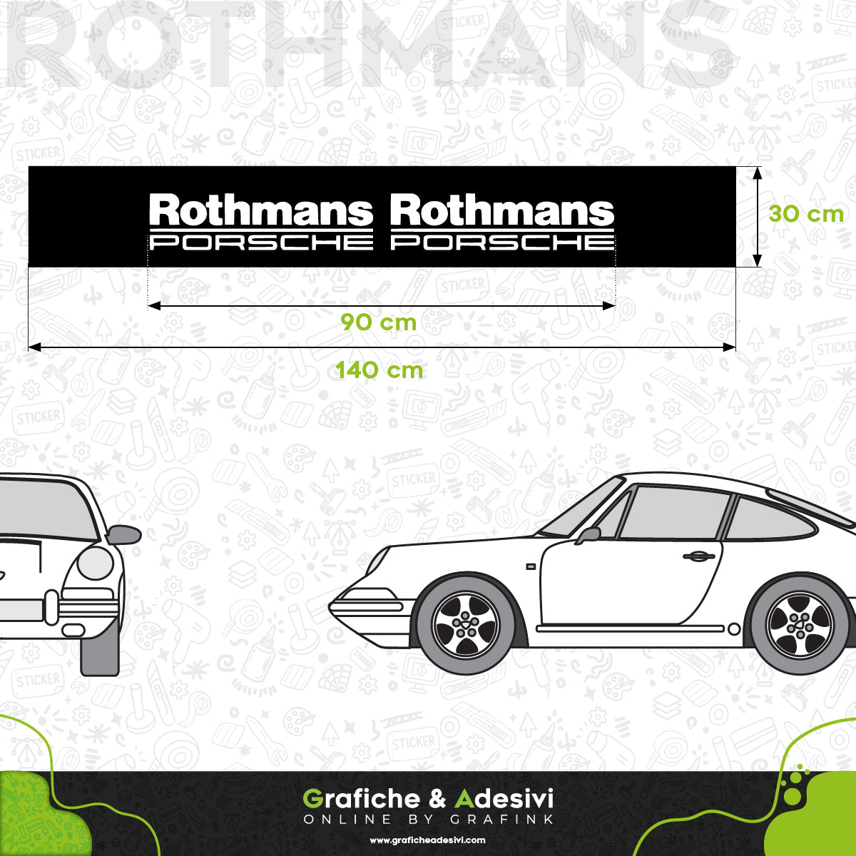 Fascia Adesiva Striscia Parasole - Porsche Rothmans