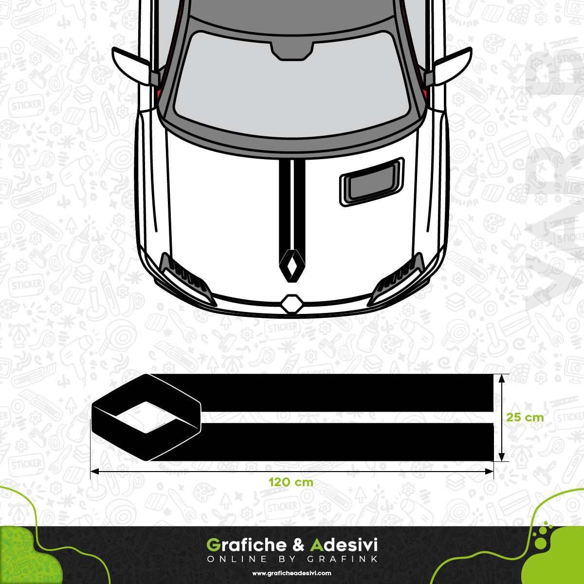Renault - Fascia Striscia Cofano