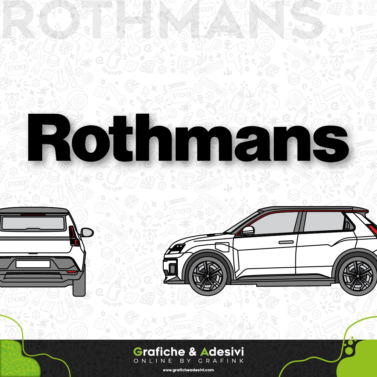 Adesivo Portiera Cofano o Baule - Rothmans