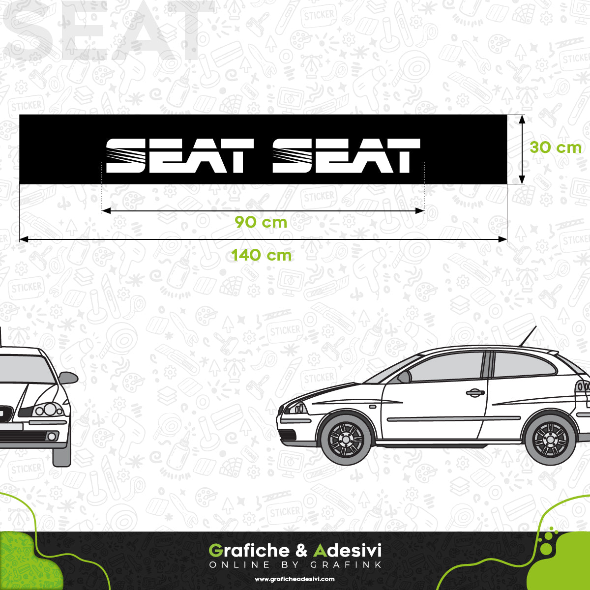 Fascia Adesiva Striscia Parasole - Seat Classico Vintage