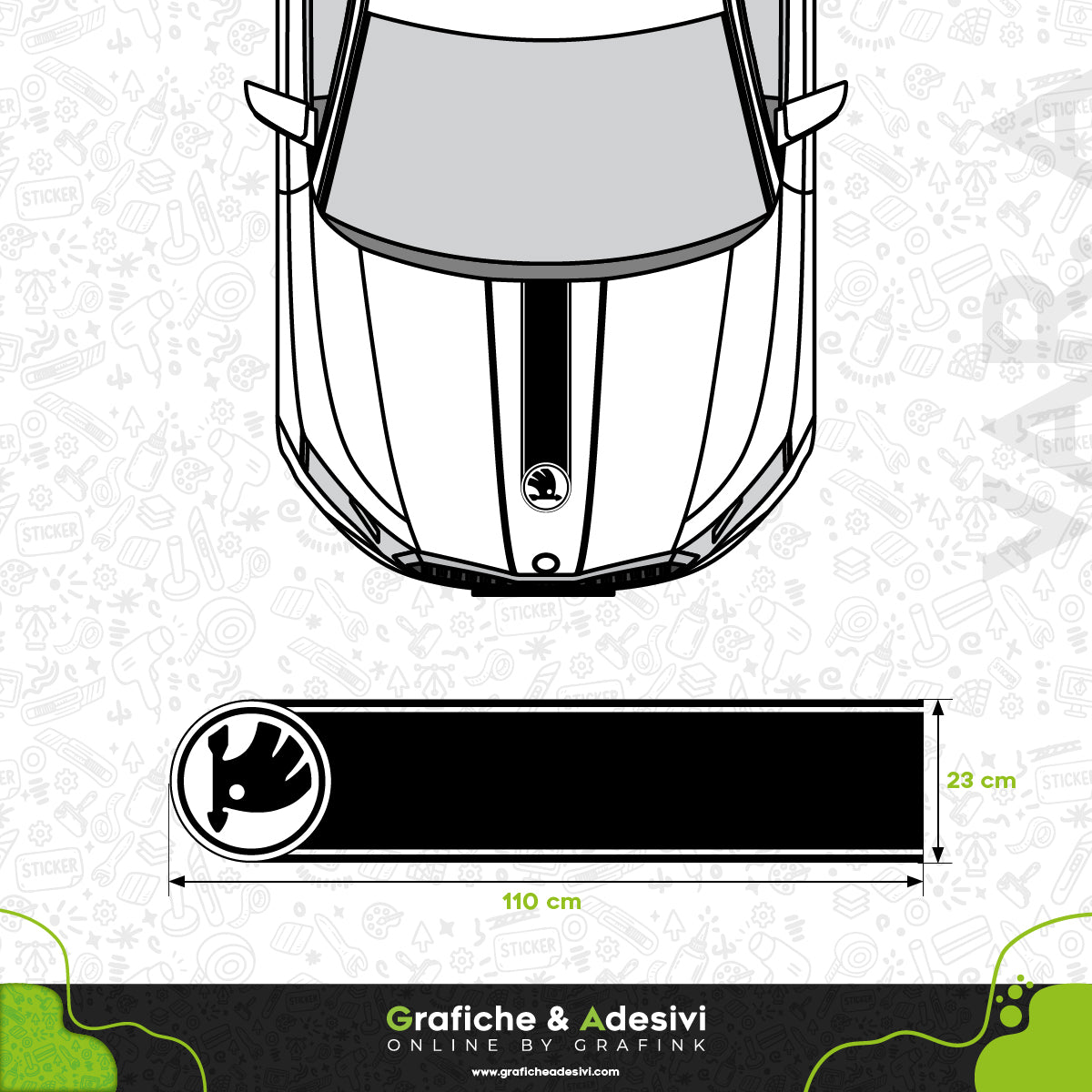 Skoda - Fascia Striscia Cofano