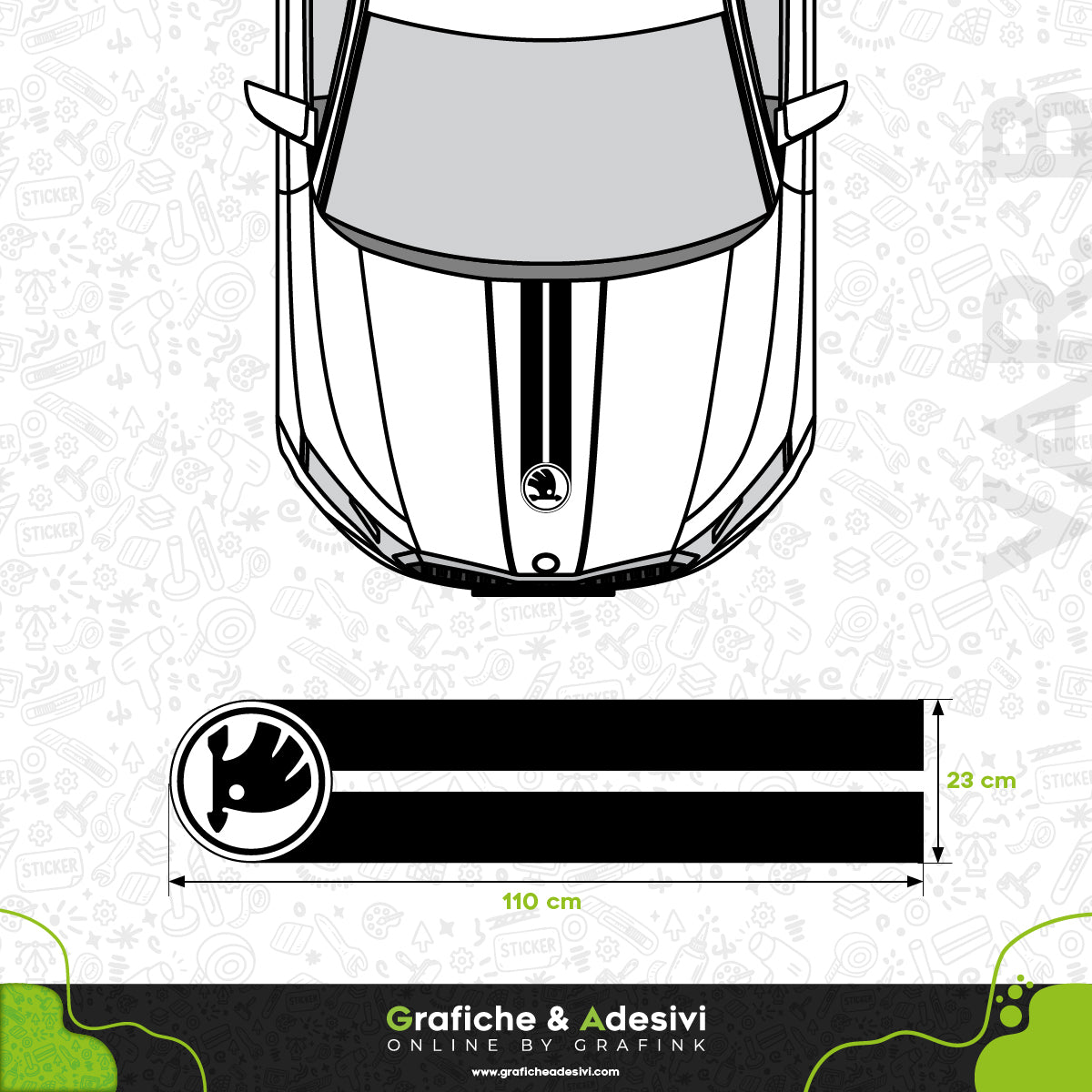 Skoda - Fascia Striscia Cofano
