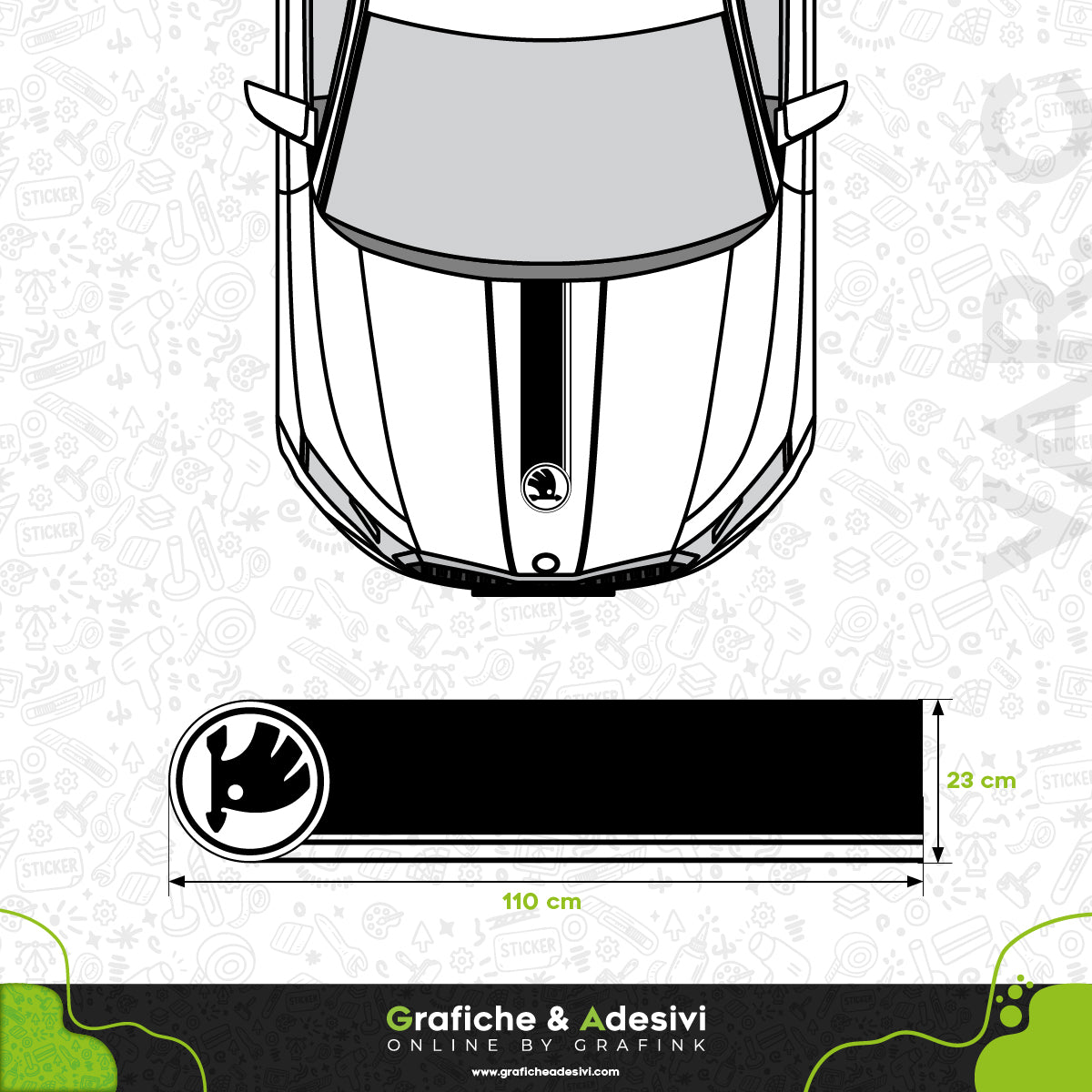 Skoda - Fascia Striscia Cofano