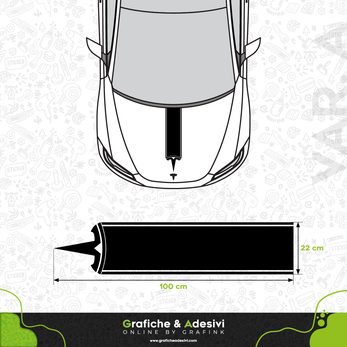 Tesla - Fascia Striscia Cofano