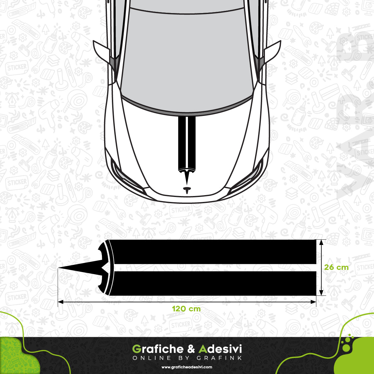 Tesla - Fascia Striscia Cofano