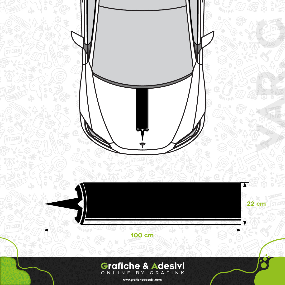 Tesla - Fascia Striscia Cofano