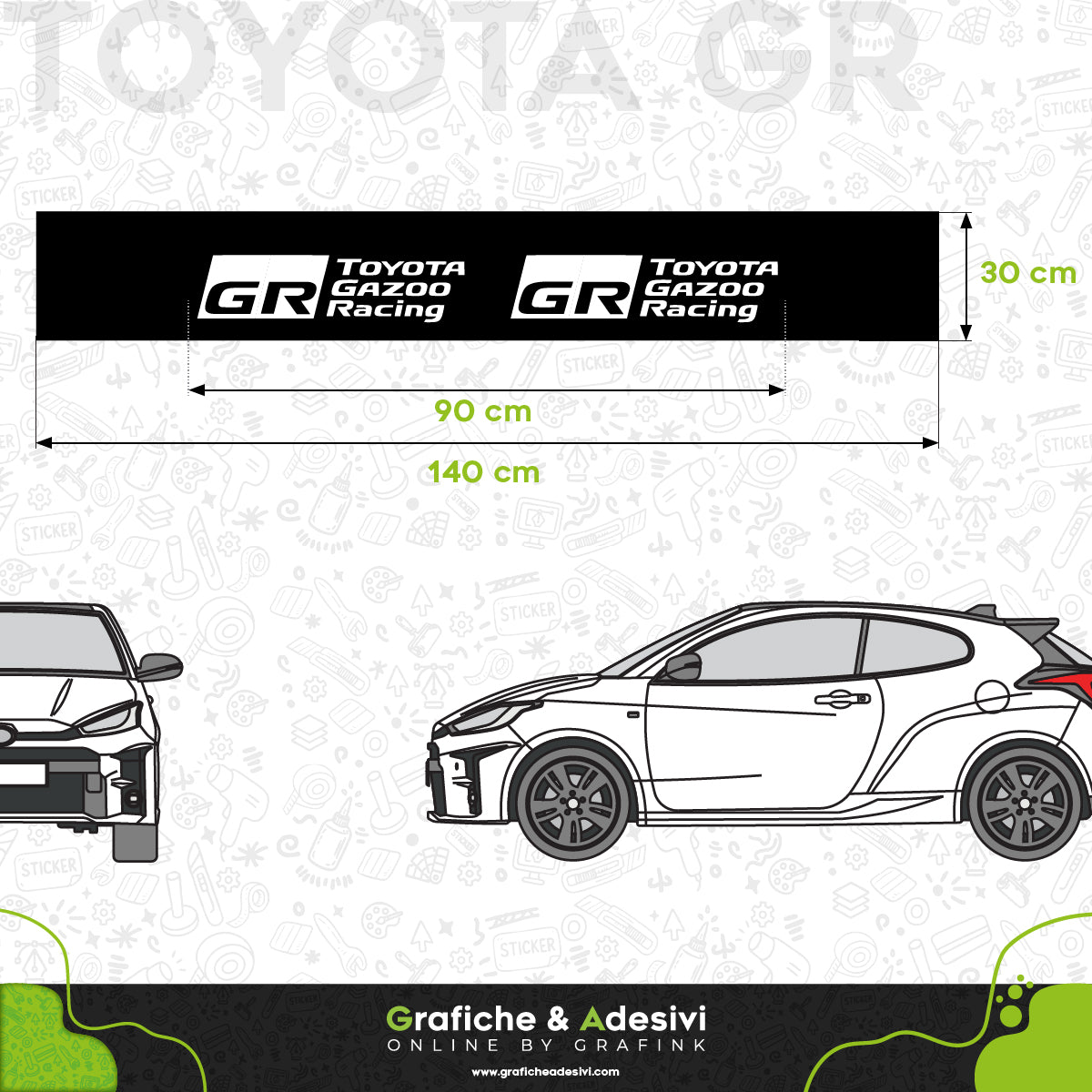 Fascia Adesiva Striscia Parasole - Toyota GR