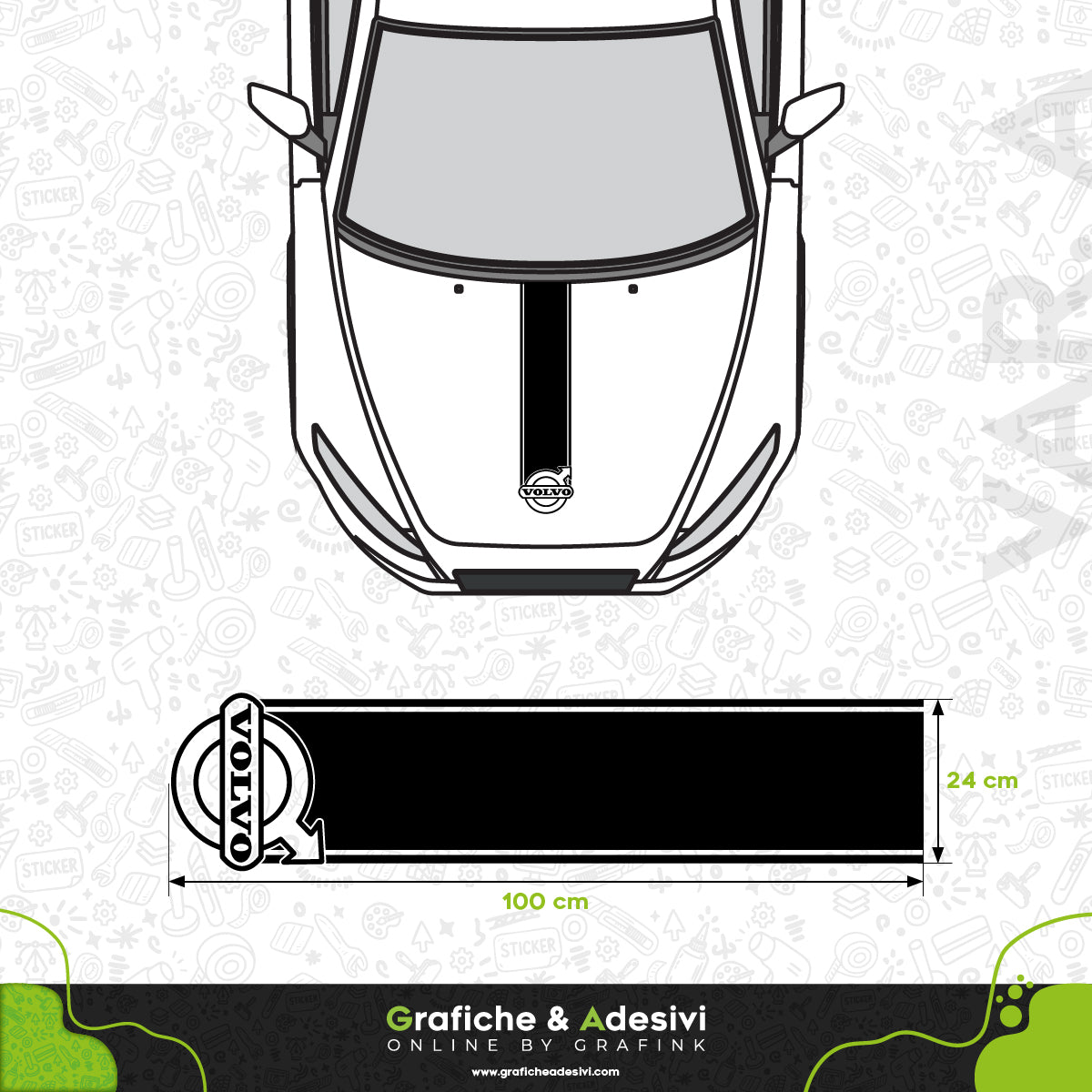 Volvo - Fascia Striscia Cofano