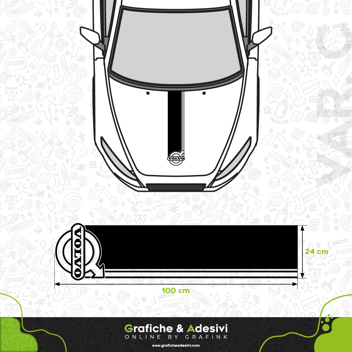 Volvo - Fascia Striscia Cofano